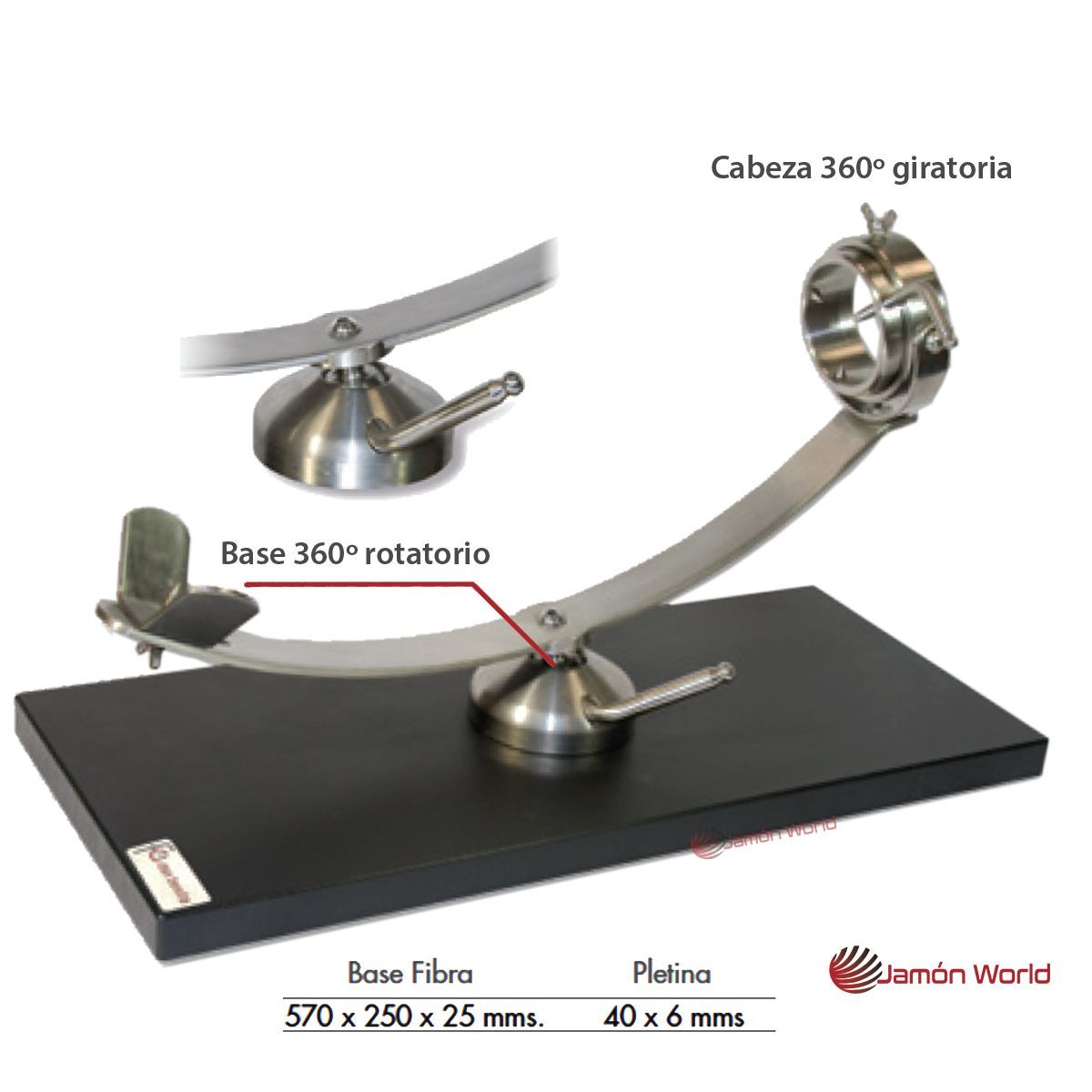 Jamonero rotatorio giratorio balancín inox. 360º