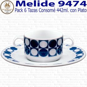 Set de 4 platos llanos 28 cm Flor de Lis Azul - La Cartuja de Sevilla
