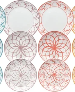 TOGNANA Vajilla porcelana decorada 18 pzs lisboa - colores mix