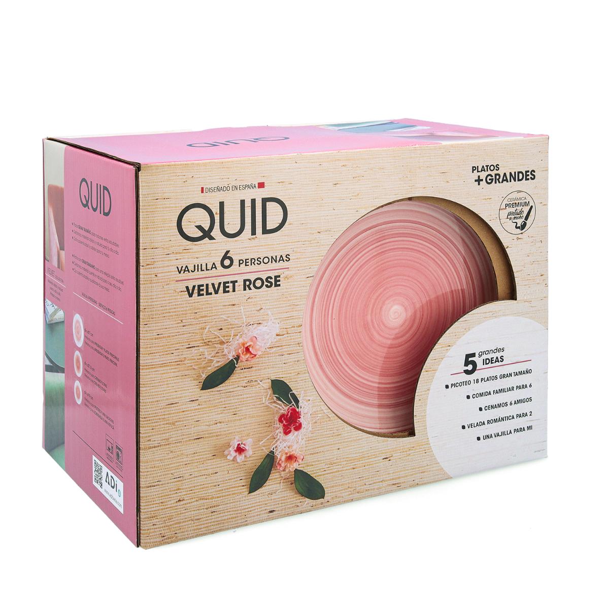 QUID VAJILLA CERÁMICA VELVET ROSA P - Imagen 2
