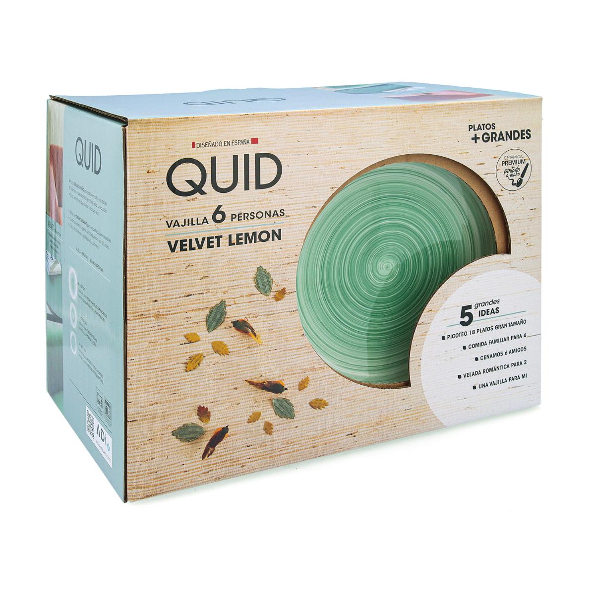 QUID VAJILLA CERÁMICA VELVET VERDE - Imagen 2